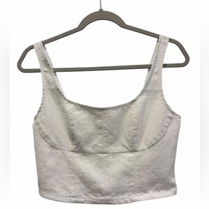 Banana Republic White Linen Bustier Style Cropped Top 4 Classic Clean Girl